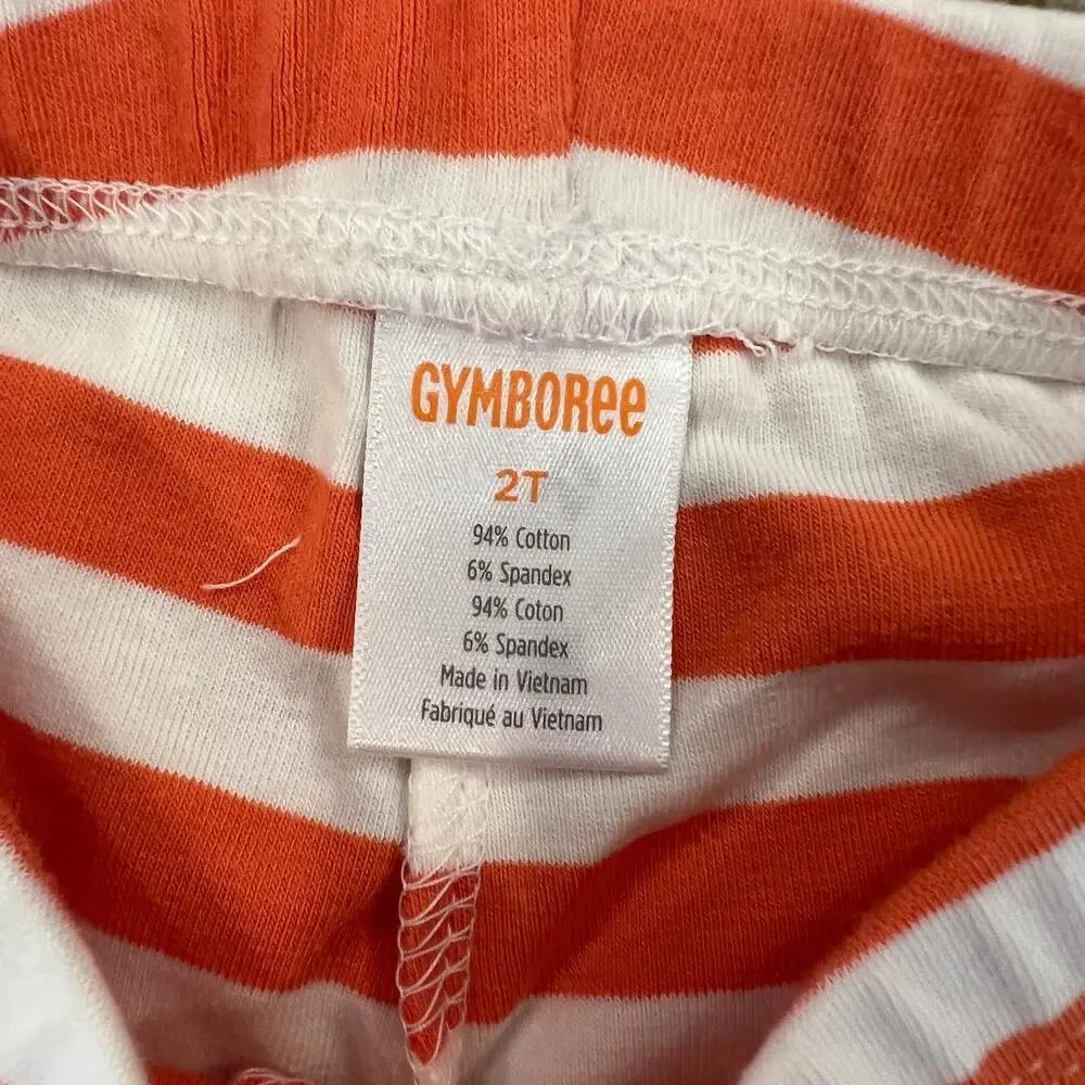NWT Gymboree Orange & Ivory Striped Leggings & Halloween Layered Top - SIZE 2T